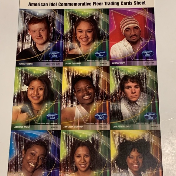 daily news American idol commemorative fleer trading cards sheet - Picture 9 of 12